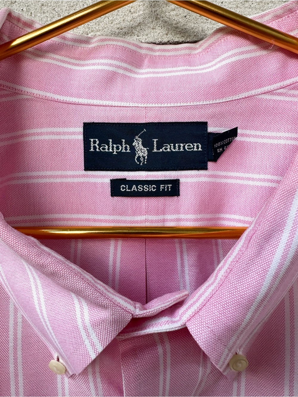 Ralph Lauren Pink White Stripe Oxford Button Down Shirt Pony Logo 3XB Big Cotton - Picture 3 of 11